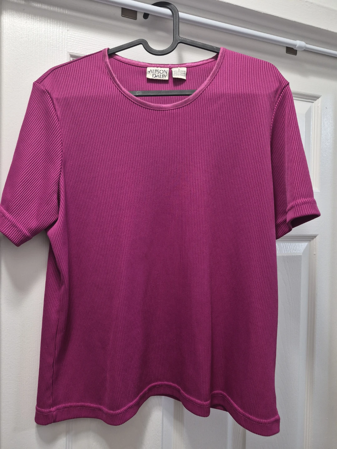 Allison Daley Women's Pink Ribbed T-Shirt Size L