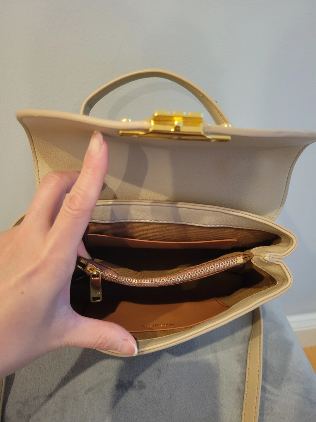Celine Triomphe Top Handle Bag Beige - photo 2