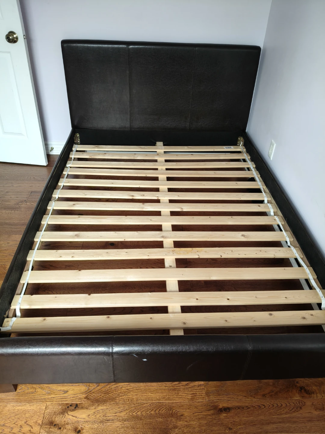 Dark Brown Faux Leather Bed Frame