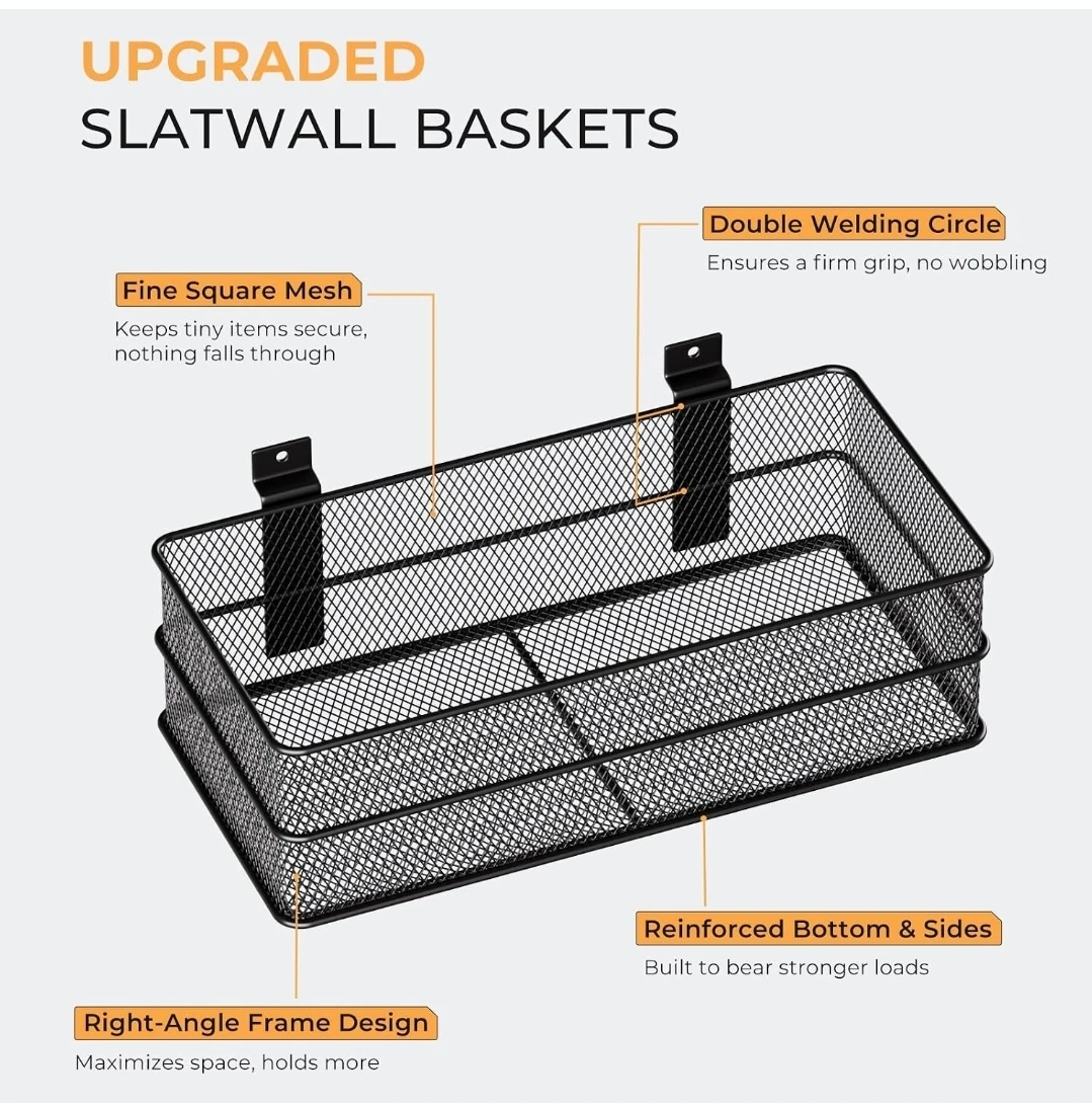 4-Pack Metal Slatwall Baskets - photo 3