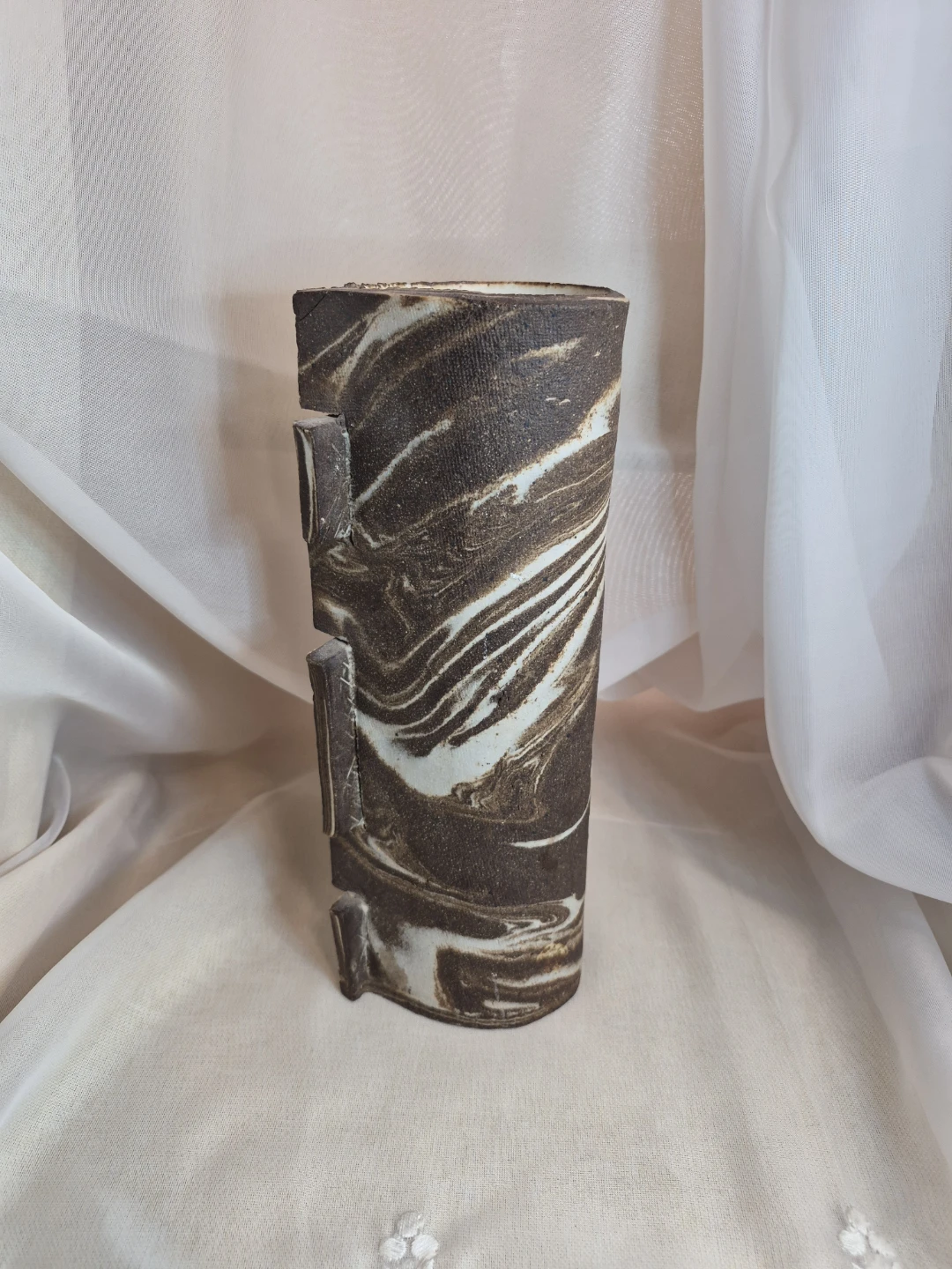 Beautiful 10" x 3" Hand Made Studio Pottery Unique Vase