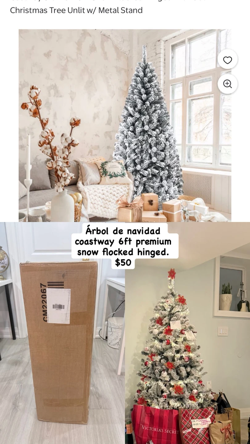 Coastway 6ft Premium Snow Flocked Christmas Tree