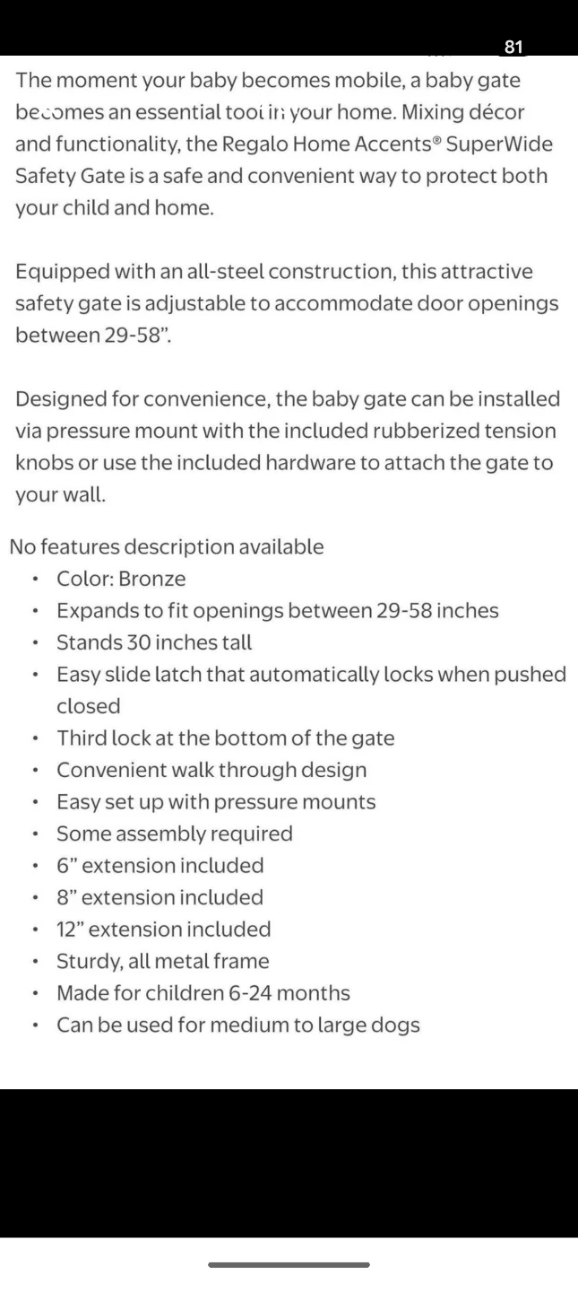 Moving out sale - Regalo Black Metal Safety Gate - photo 4