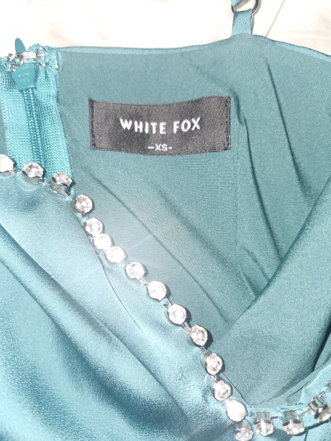 White Fox Emerald Green Rhinestone Maxi Dress - photo 4