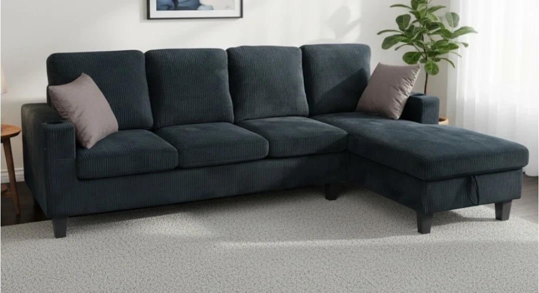 Sectional Sofa Corduroy Stuff