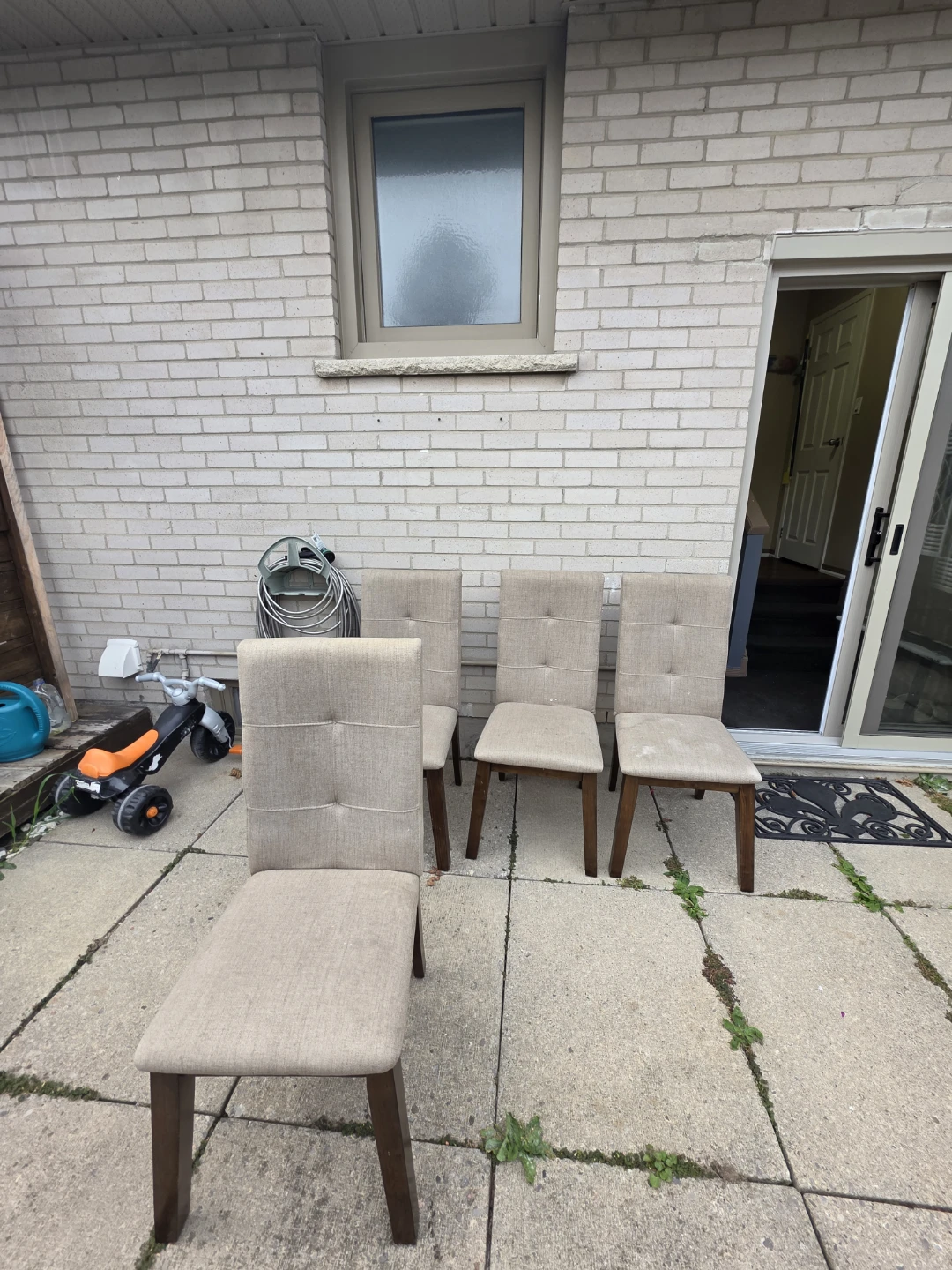 Set of 4 upholstered dining chairs - photo 5