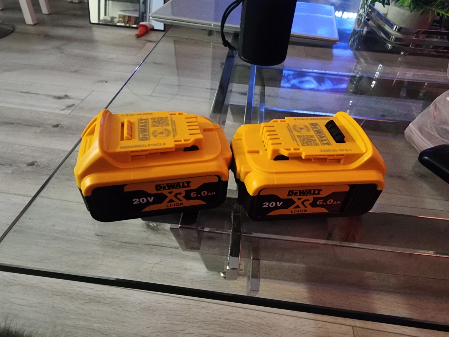 Two DEWALT 20V 6.0Ah Li-Ion Batteries