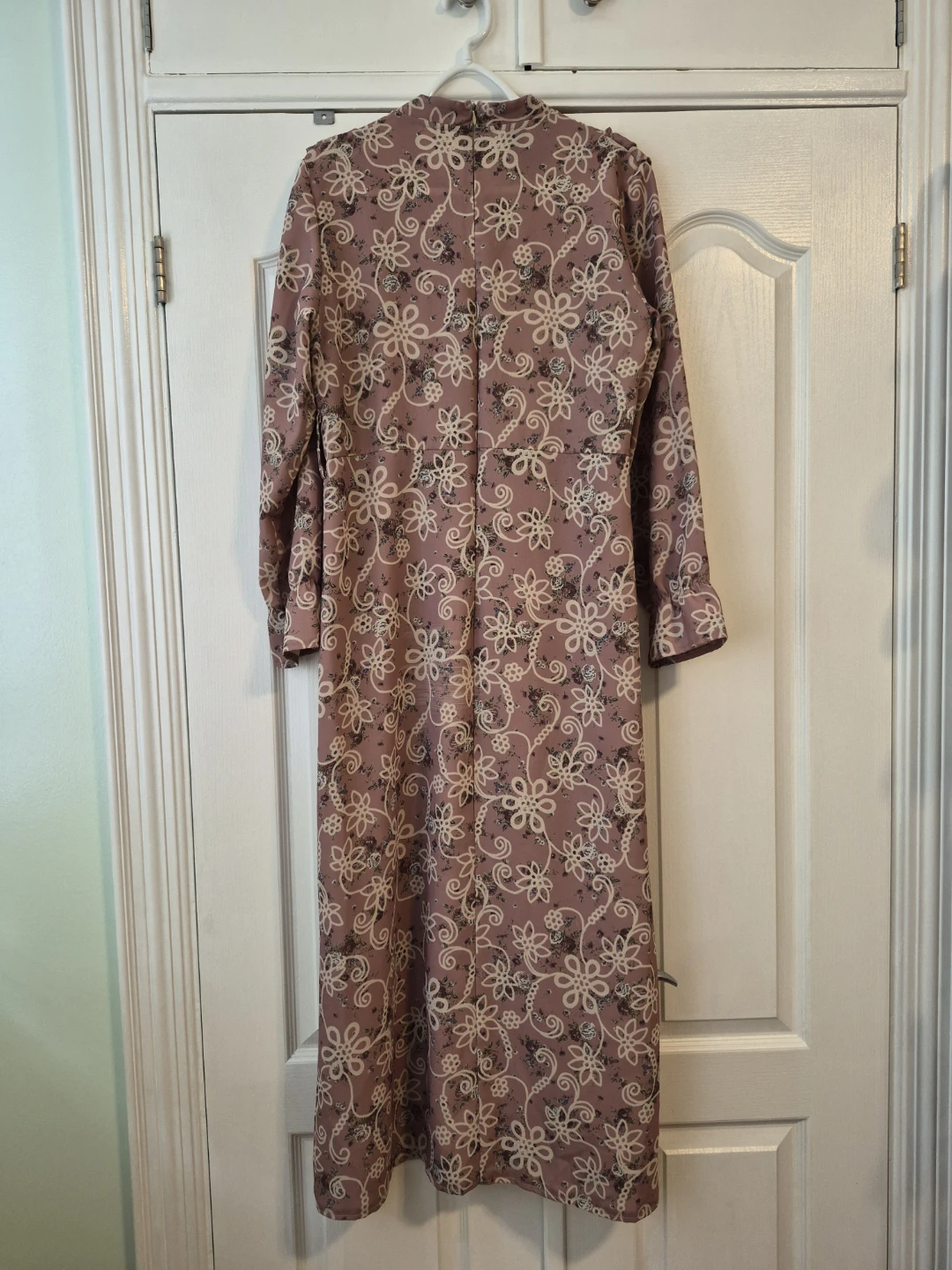 Turkish Modest Floral Maxi Dress Ruffle Collar (Large) - photo 5