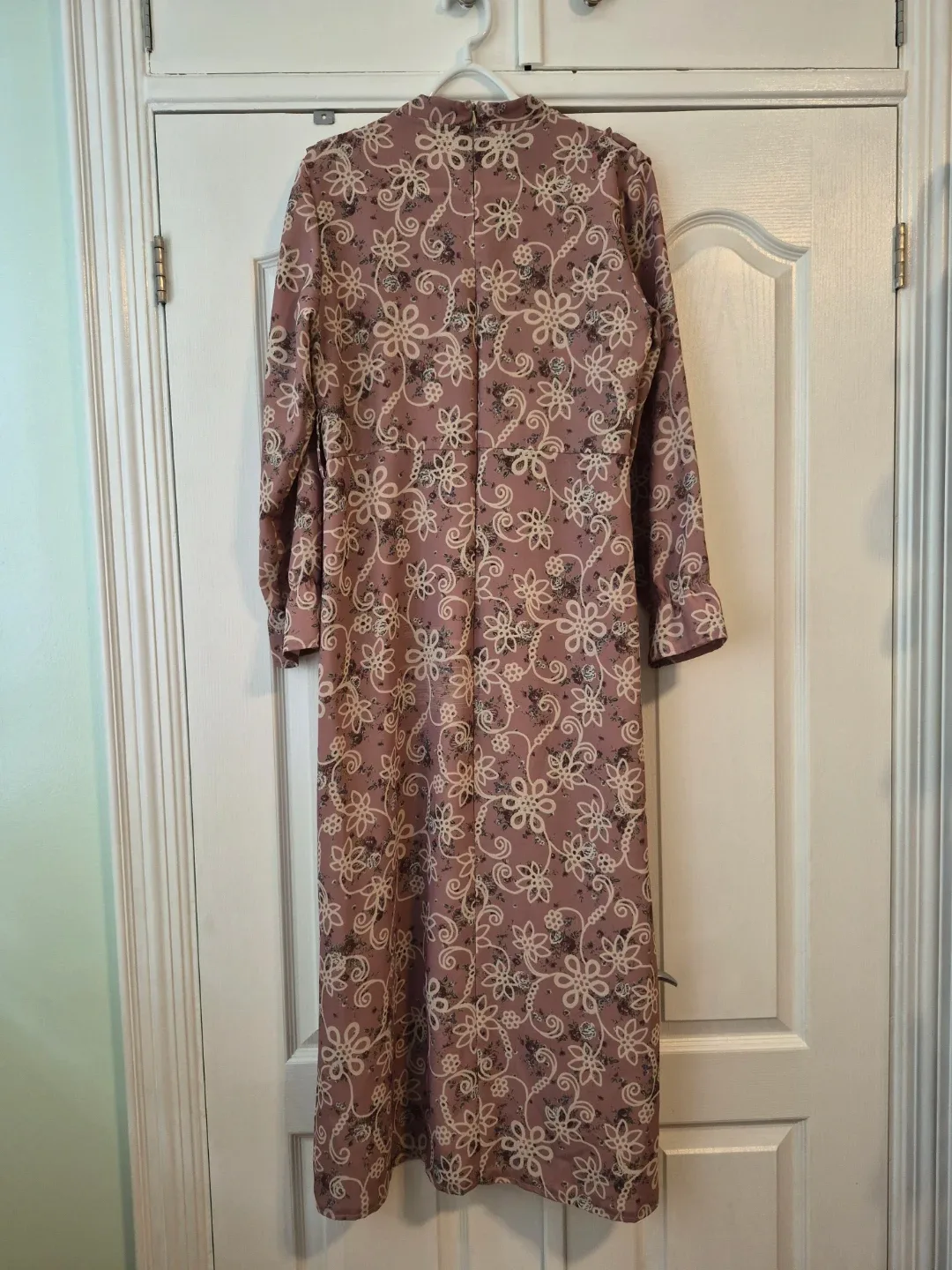 Turkish Modest Floral Maxi Dress Ruffle Collar (Large) - photo 5