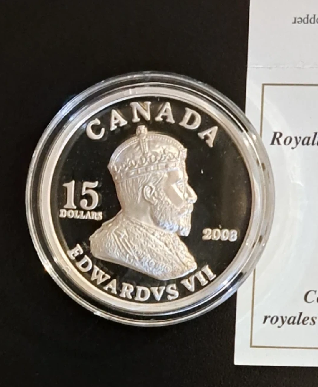 2008 Canada 15 Dollars King Edward VII, .925 Silver Coin - photo 4