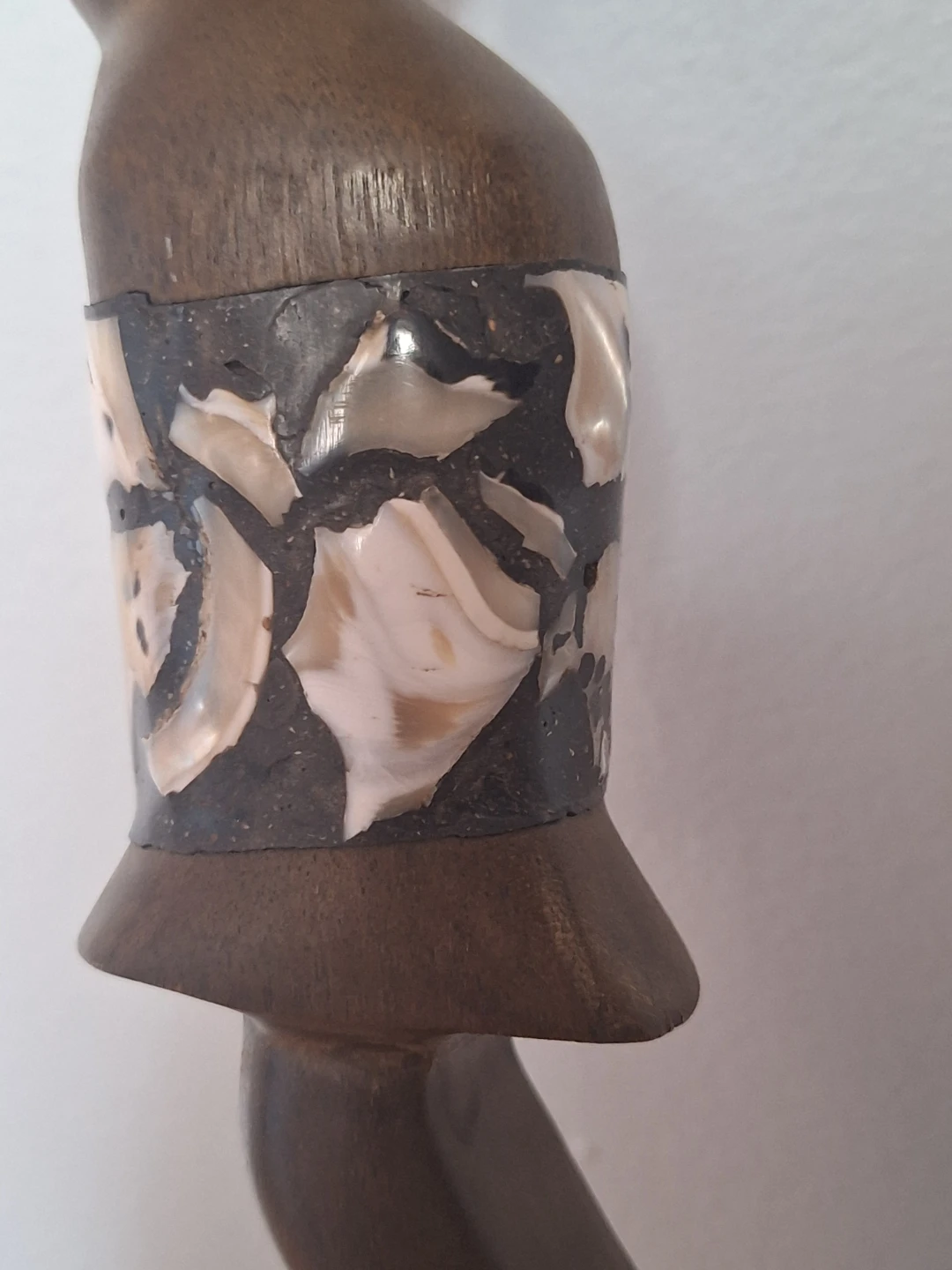 Hand-Carved Wooden Walking Cane with Inlay - photo 3