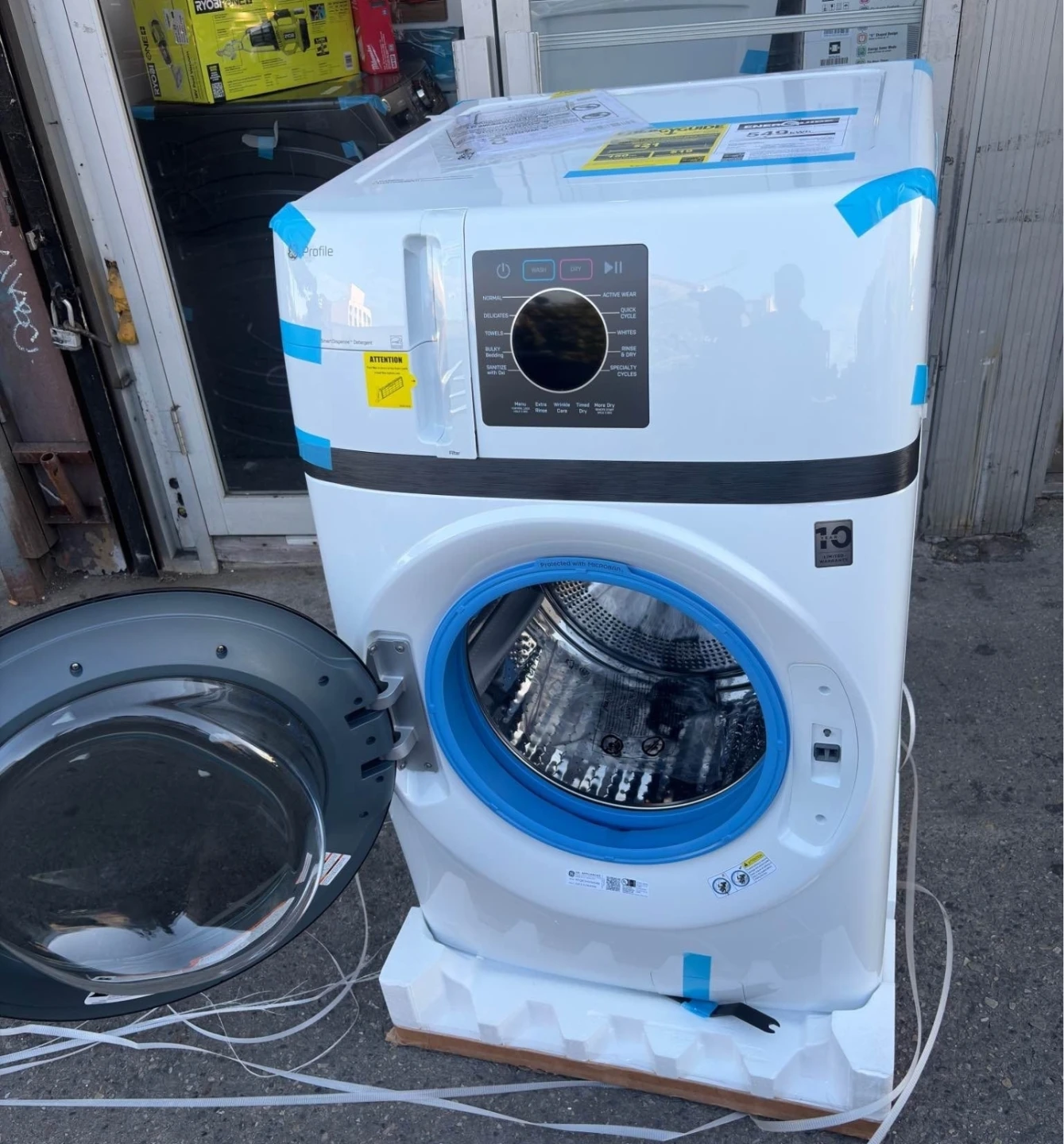 GE Profile White Washer dryerl all in one Machine