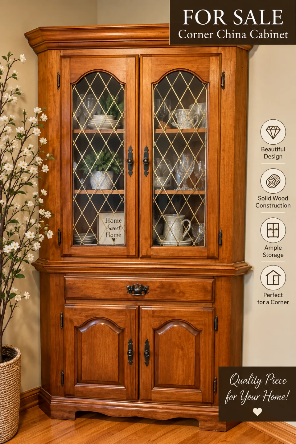 Solid Wood Dining Room Cabinet Set – 4 Pieces - photo 2