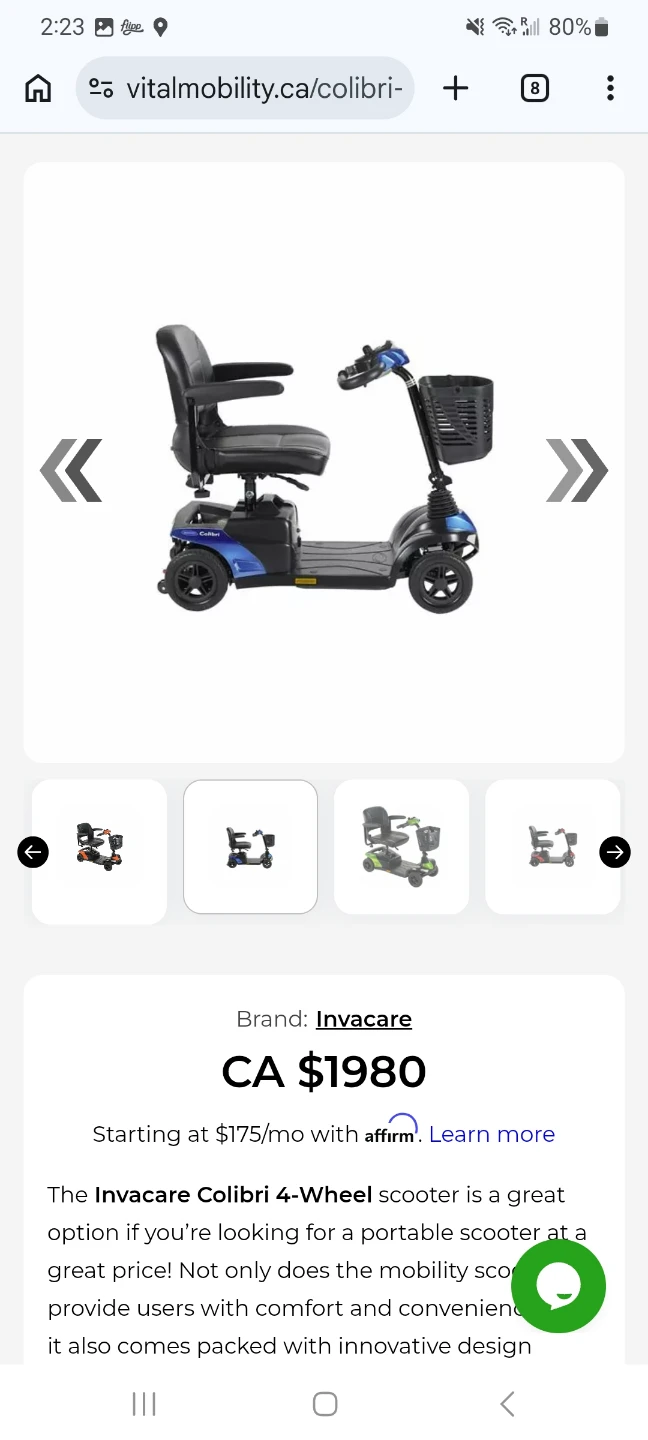 Invacare Colibri 4-Wheel Mobility Scooter - photo 3