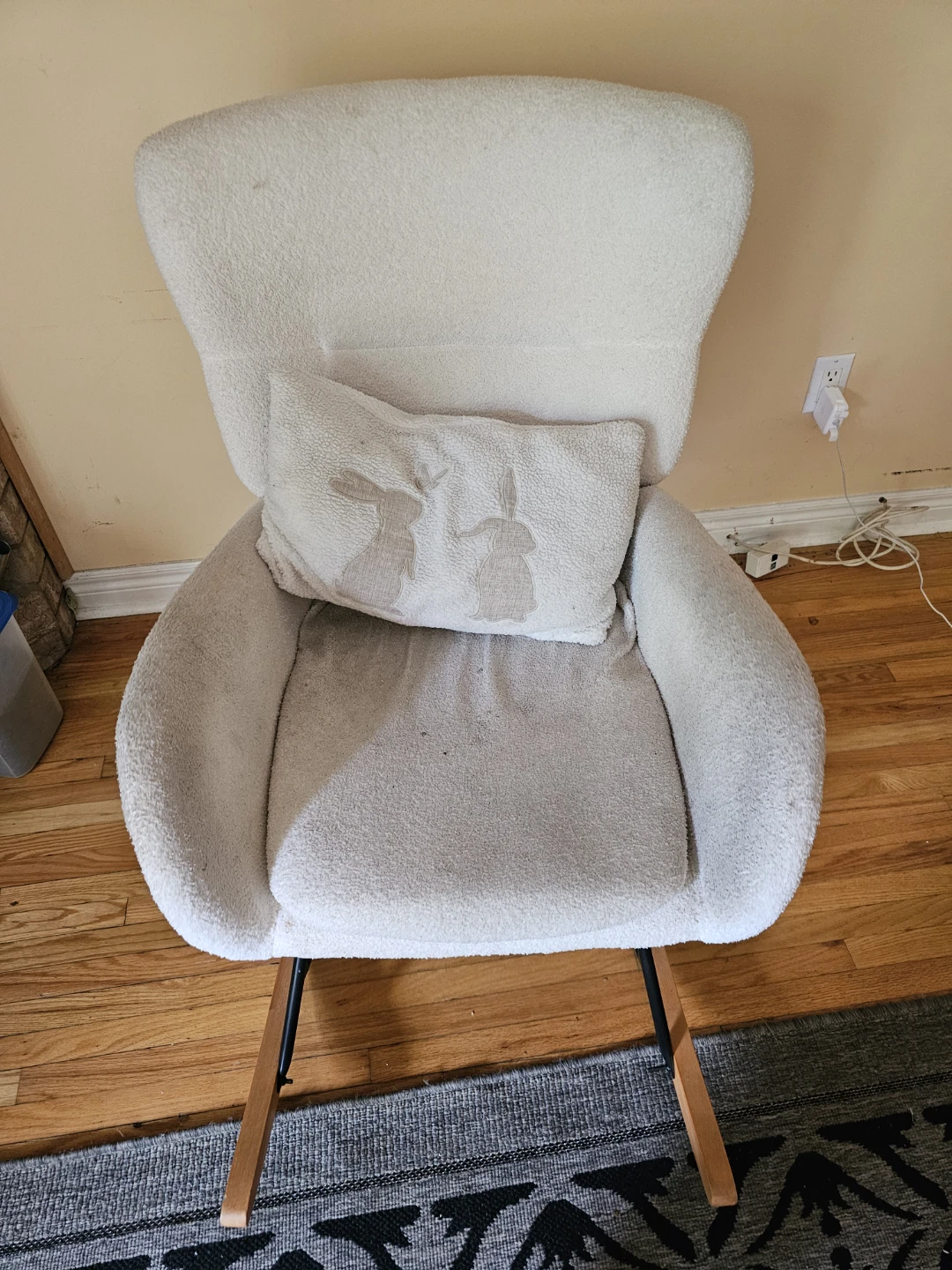 Cream Boucle Rocking Chair