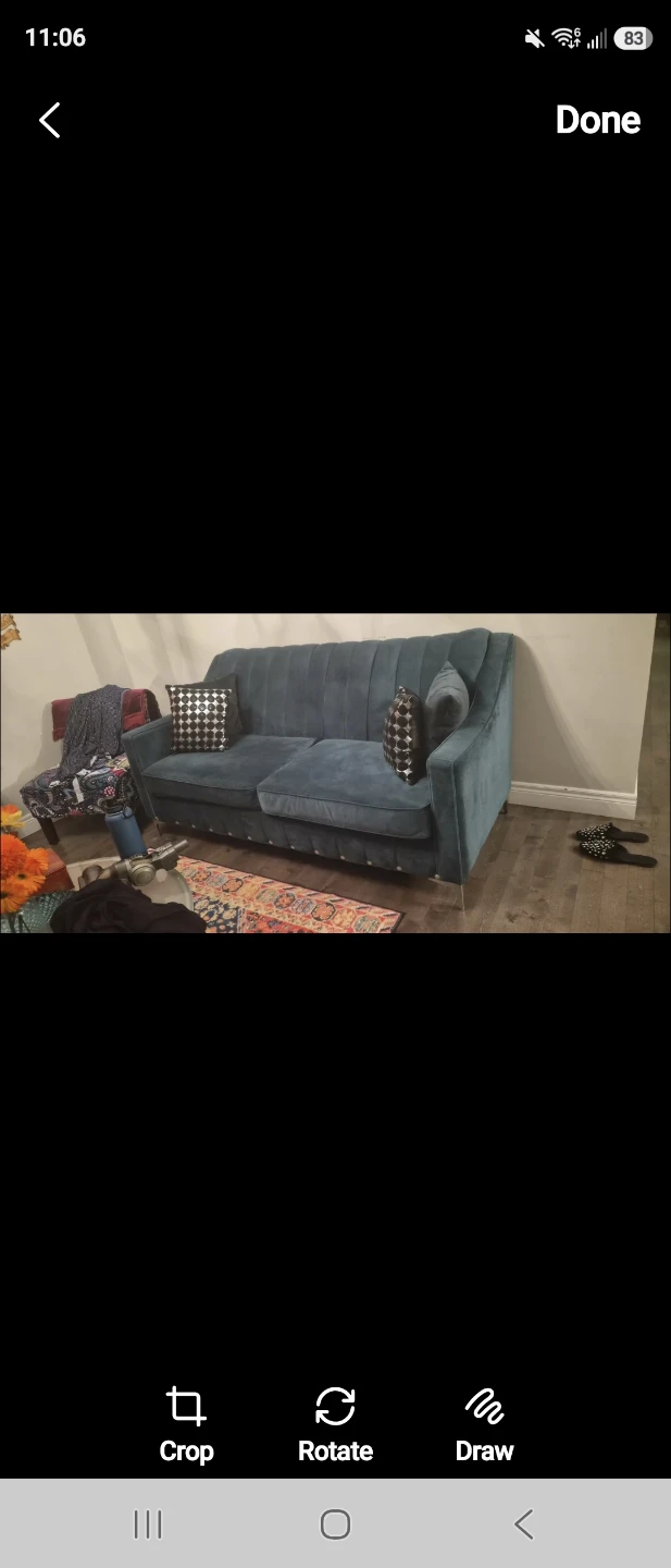 Green  Velvet Channel Tufted Sofa