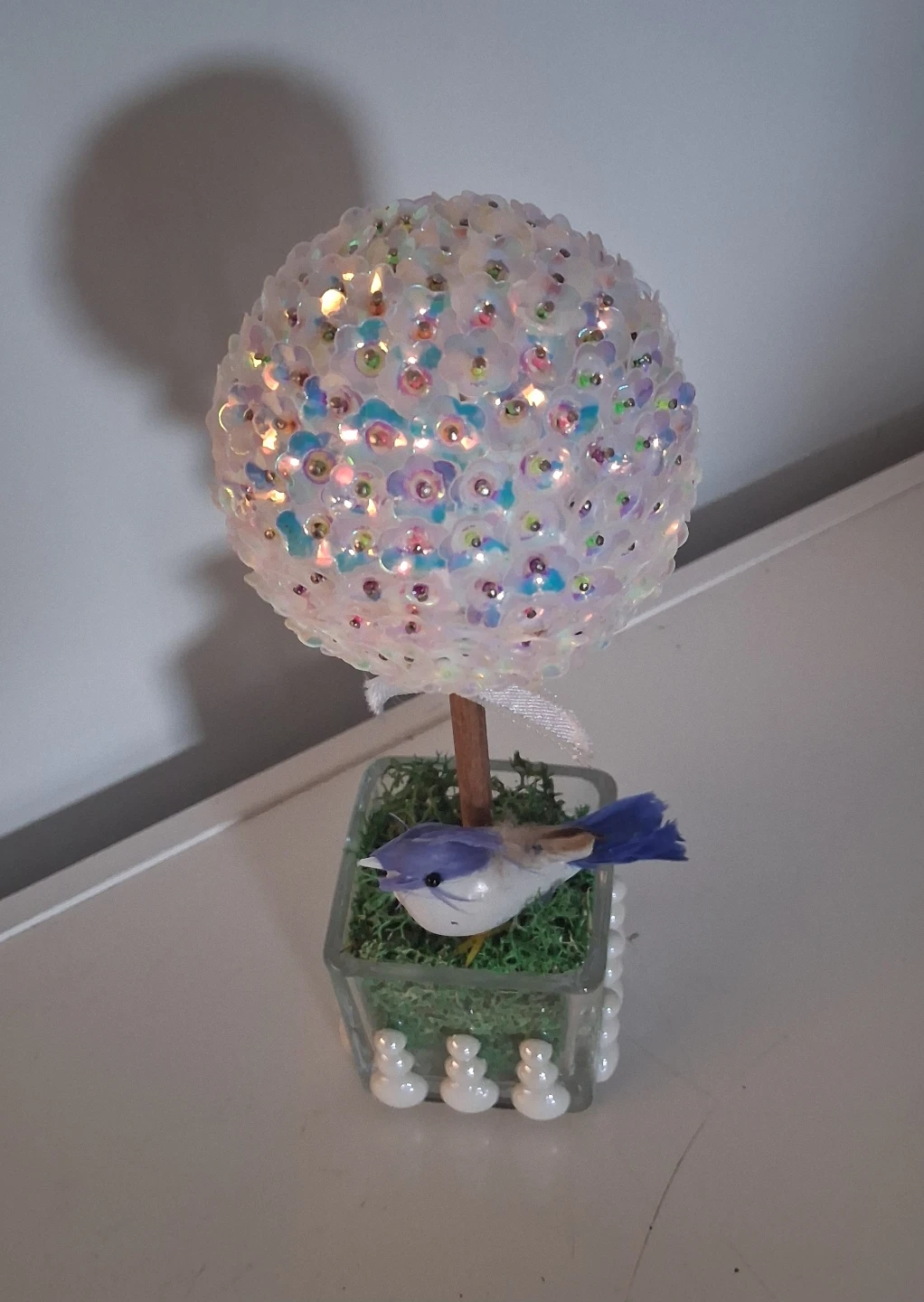 Handmade decorative artificial sequin topiary - photo 3