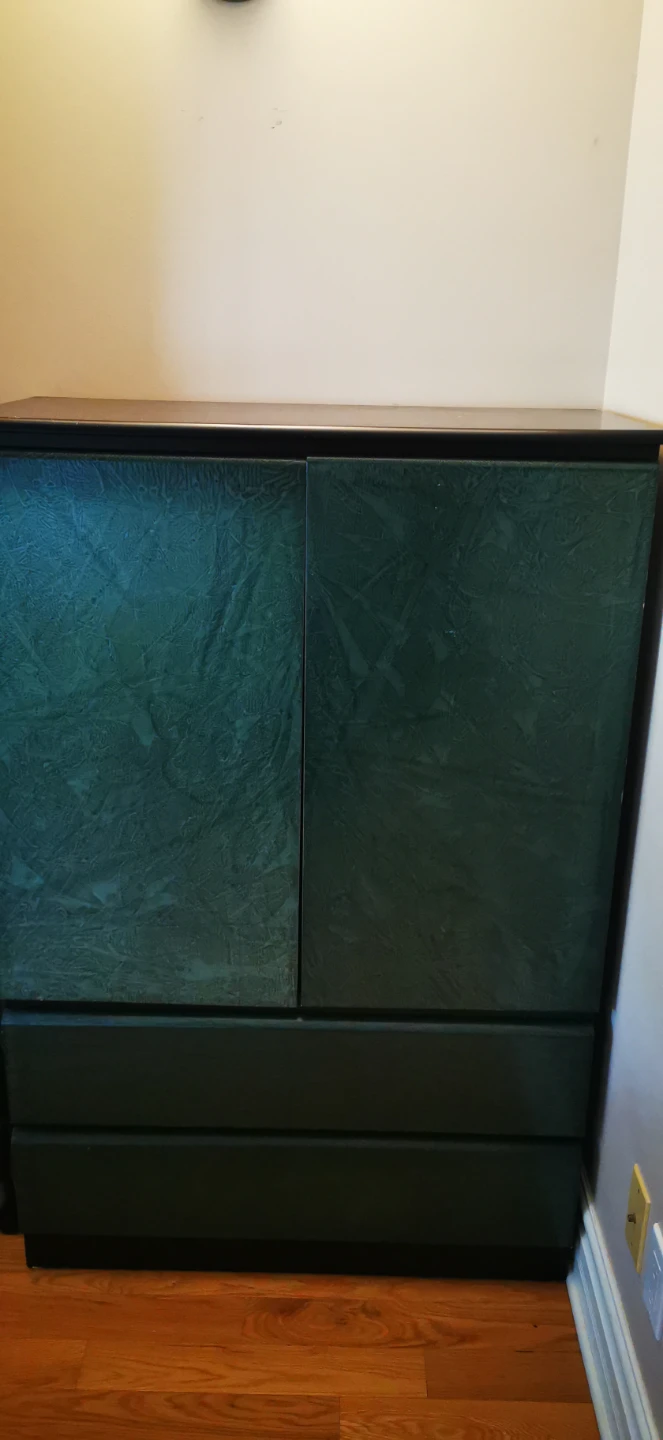 Dark Green Storage Cabinet with Drawers - photo 2