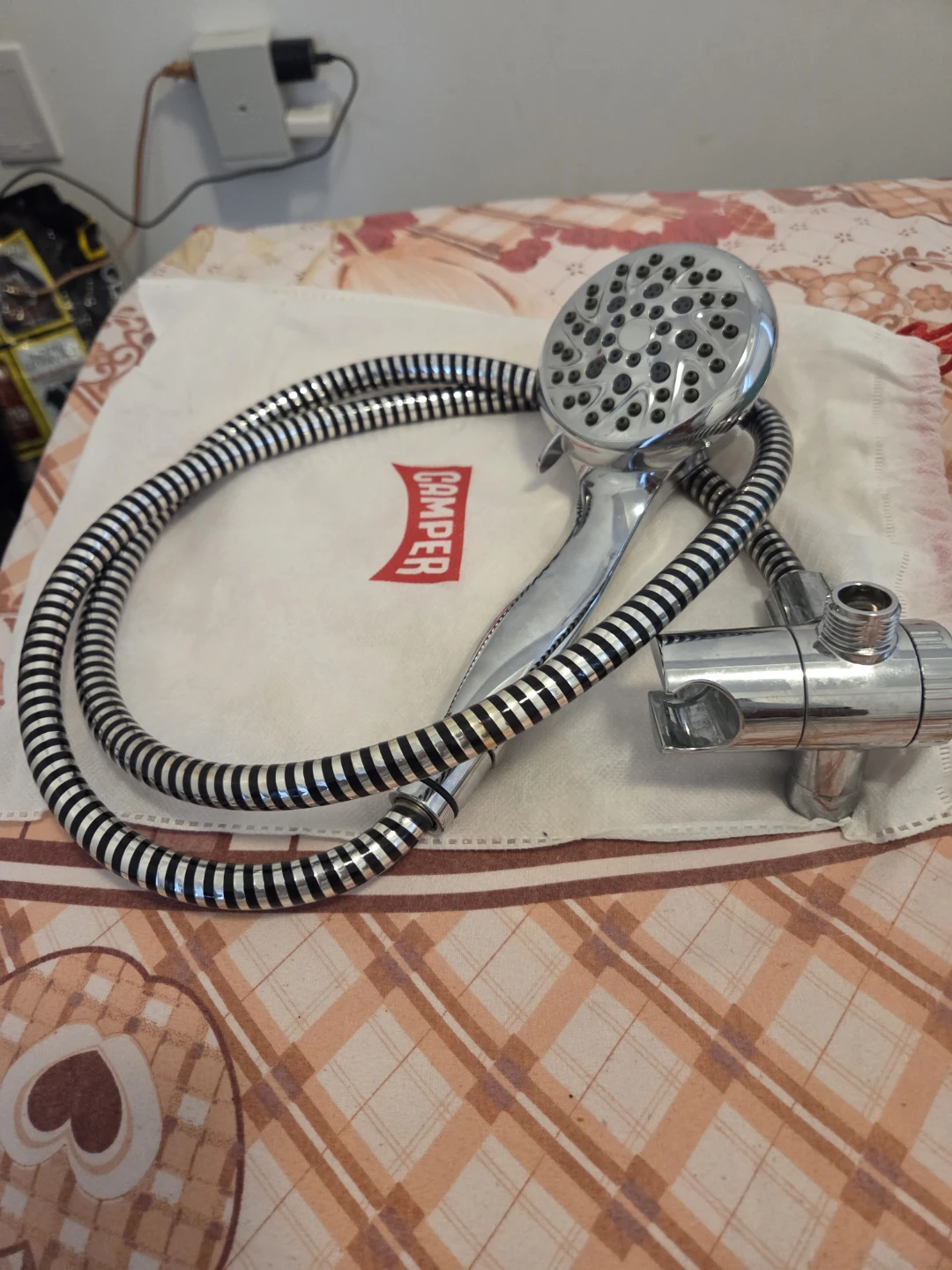 Chrome Shower Head with Hose and Holder - photo 3