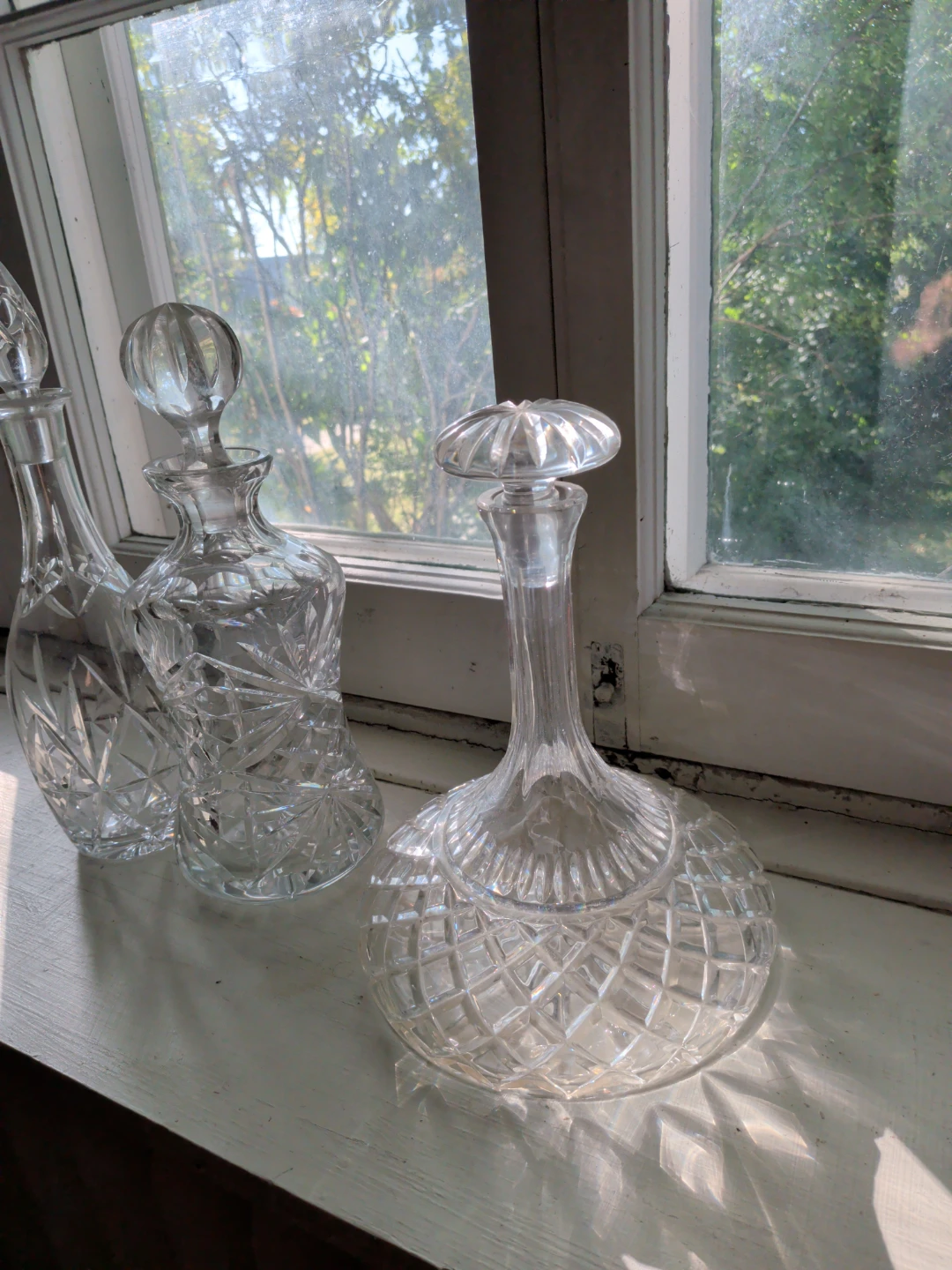 Set of Three Vintage Crystal Decanters - photo 3