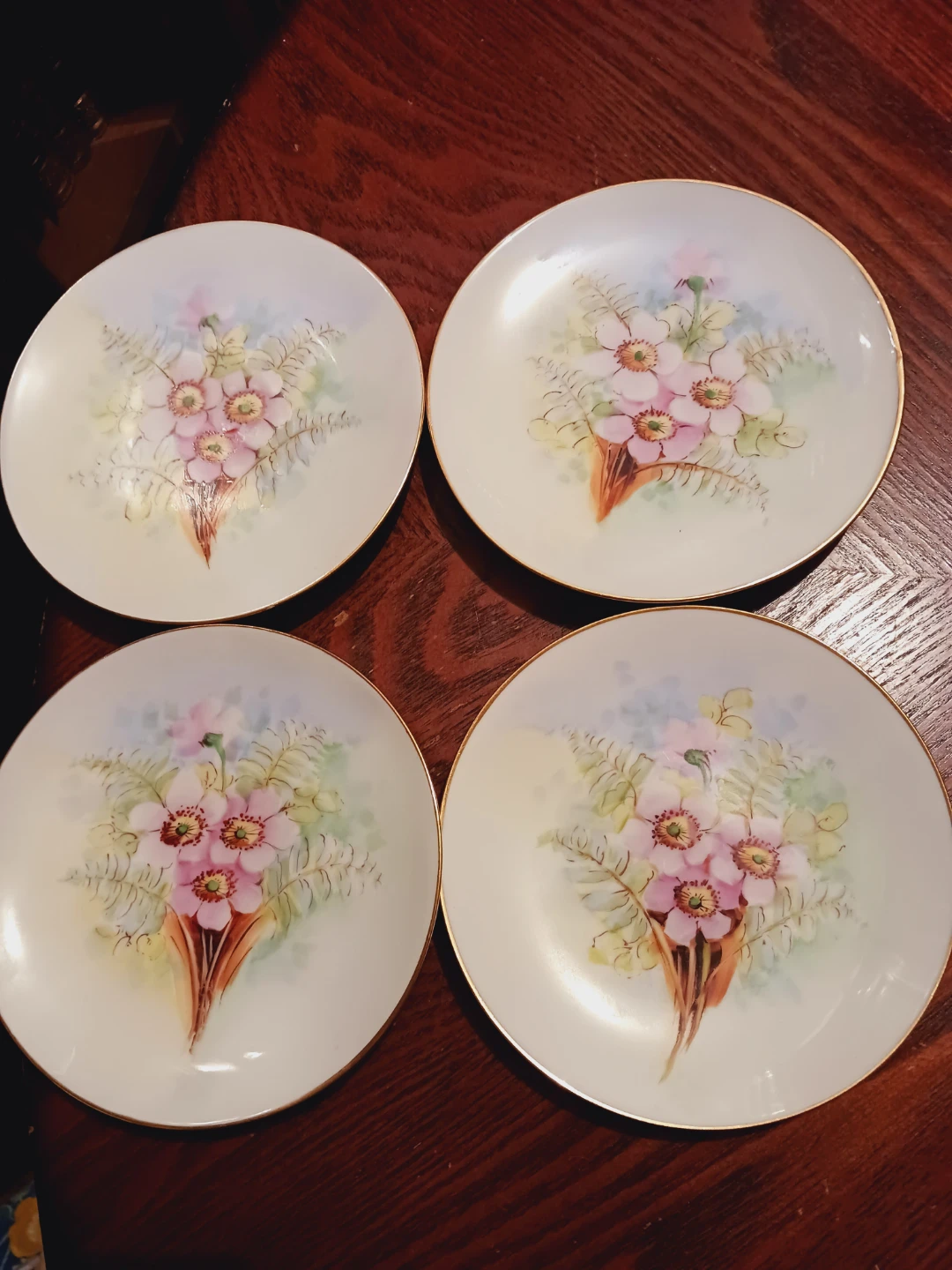 Set of 4  Antique Thomas Bavaria Sevres Floral Plates - photo 2