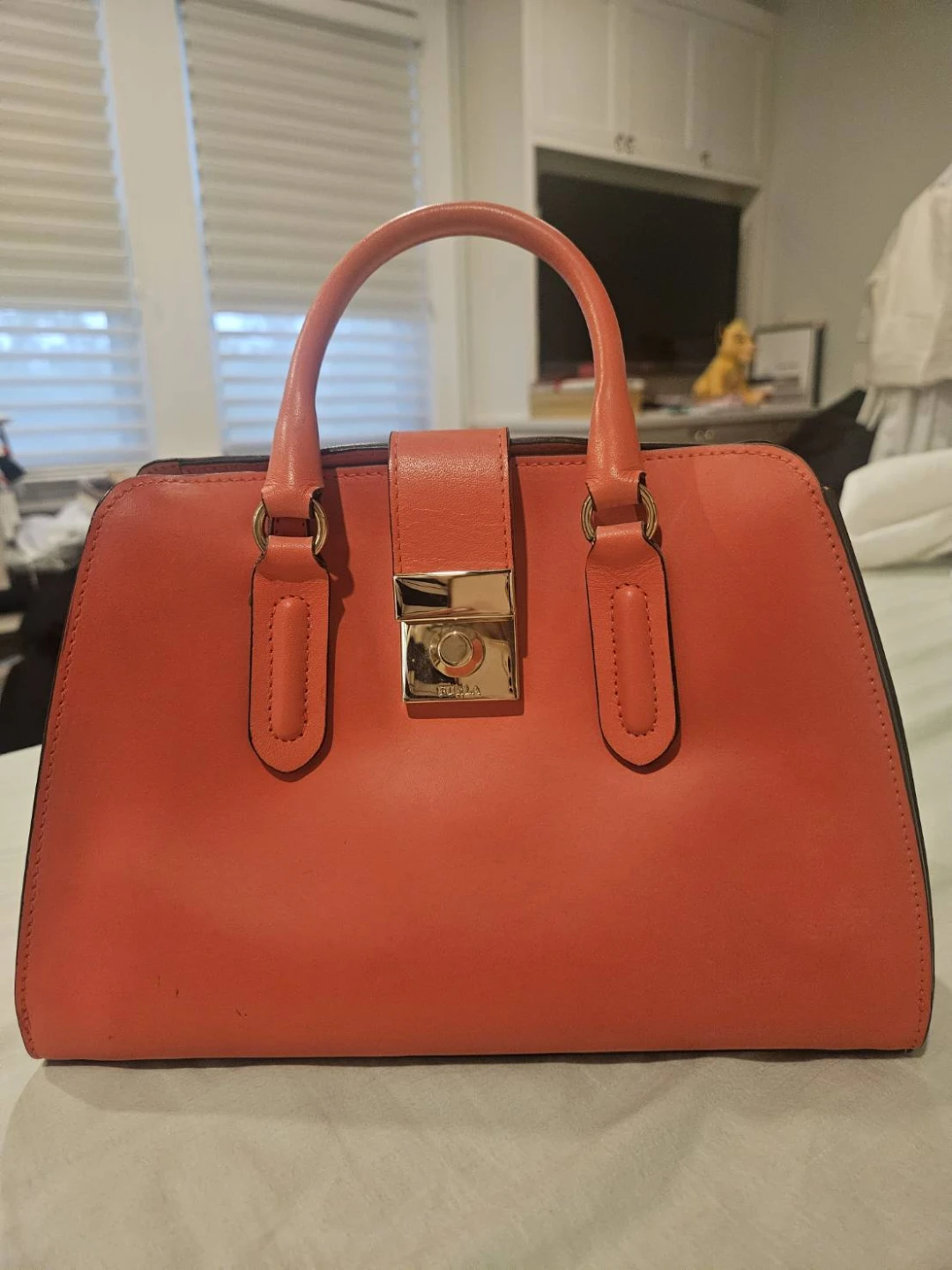 Furla Orange Leather Handbag
