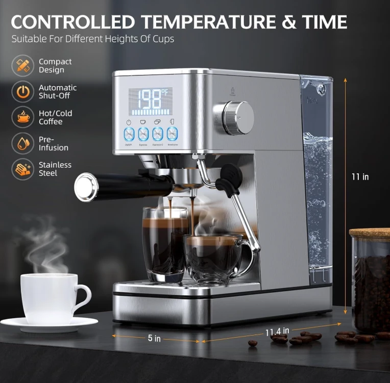20-Bar Espresso Machine with Milk Frother - photo 3