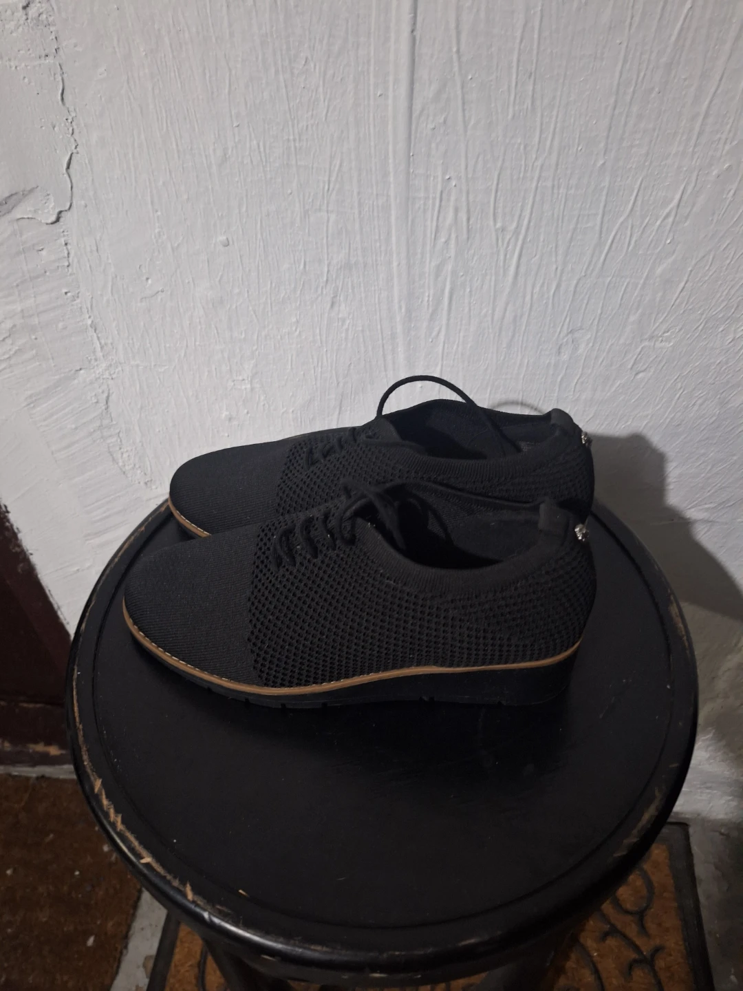 Anne Klein Black Knit Lace-Up Shoes - photo 2