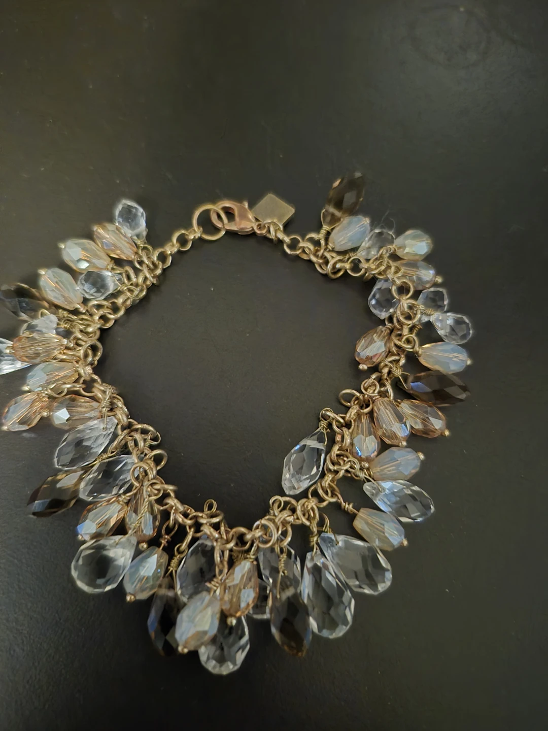 Crystal Cluster Charm Bracelet