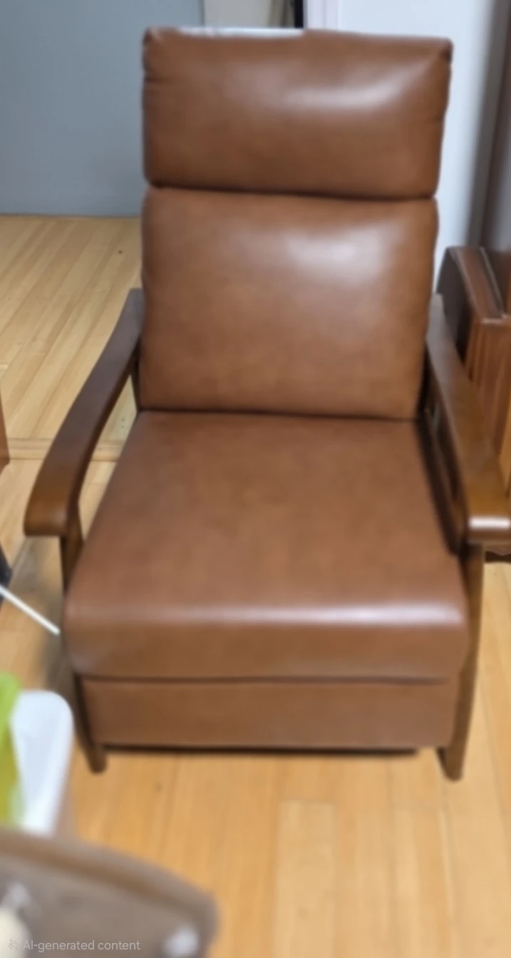 Brown Faux Leather Recliner Chair - photo 5