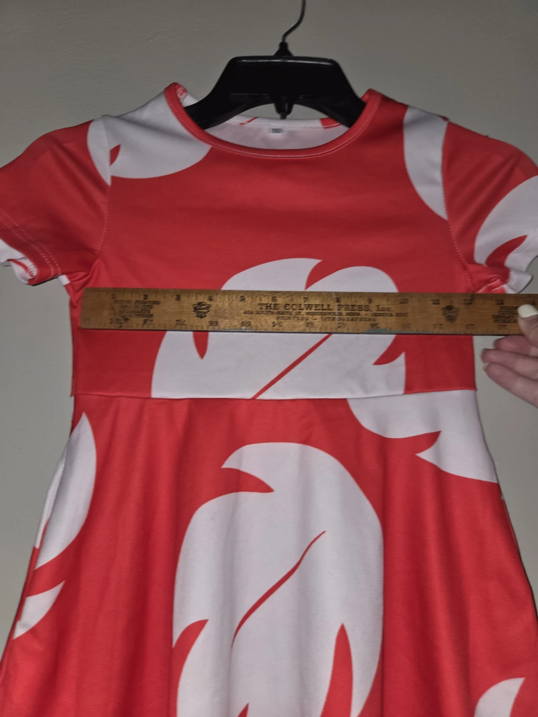 Red and White Leaf Print Dress - photo 3