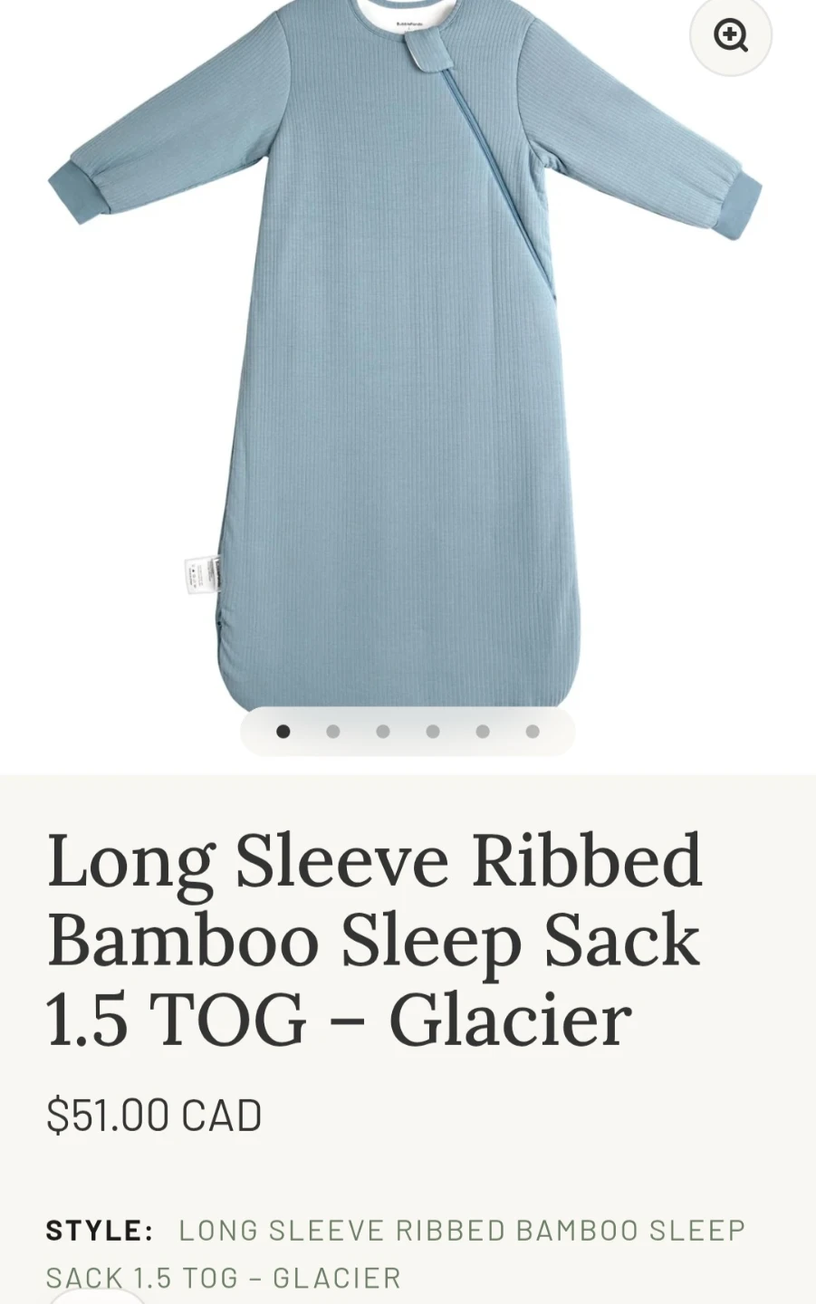 BubblePanda Long Sleeve Ribbed Bamboo Sleep Sack - Glacier