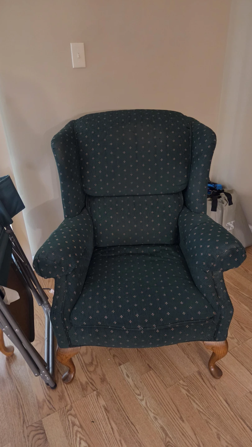 Green wing chair