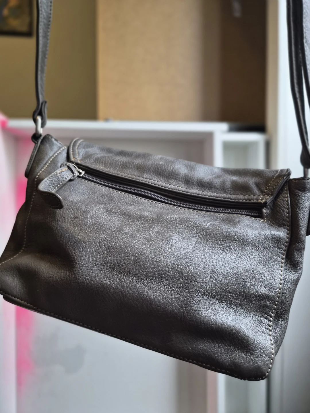 Vintage-Style Grey Brown Crossbody Purse – Retro Shoulder Bag - photo 4
