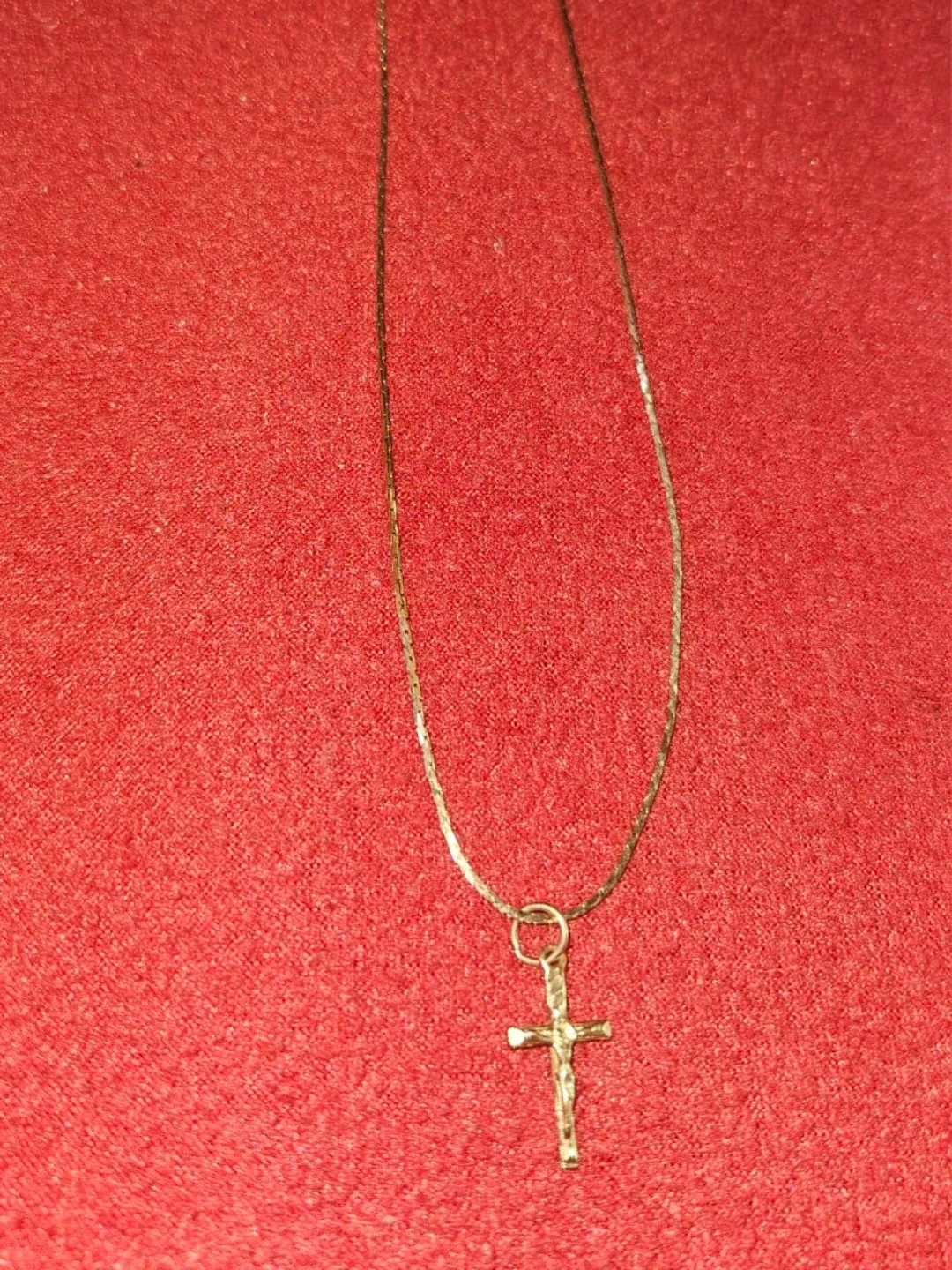 10K Gold Necklace, cross pendant