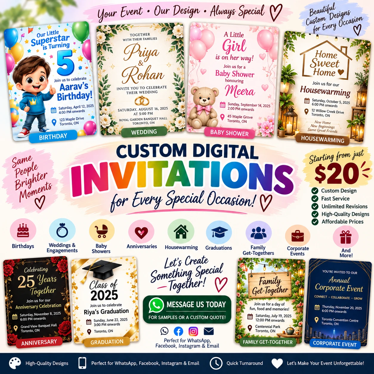 Custom Digital Invitations for Every Occasion