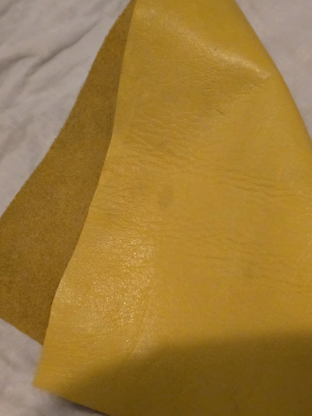 Yellow Suede Leather Piece  7x11in - photo 4