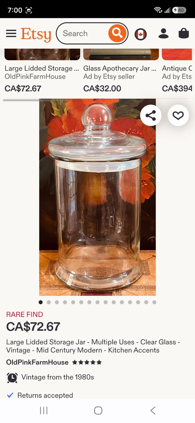 12" Large Lidded Storage Jar - Clear Glass - photo 2