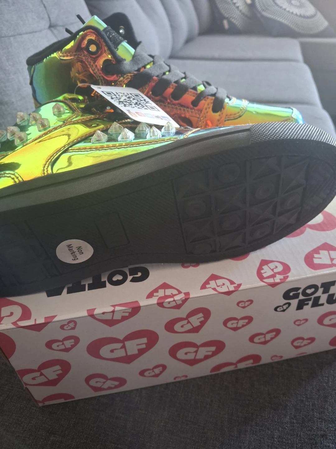 Gotta Flurt Iridescent High-Top Sneakers 🏈 - photo 4
