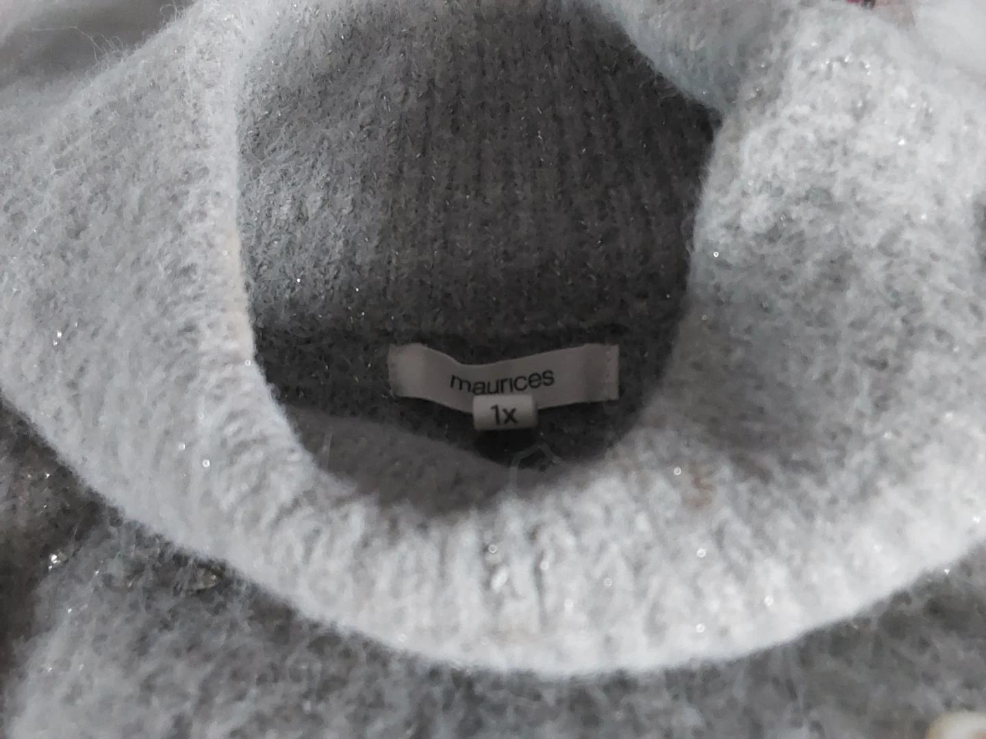 Maurices Grey Mock Neck Sweater with Pearls - photo 2