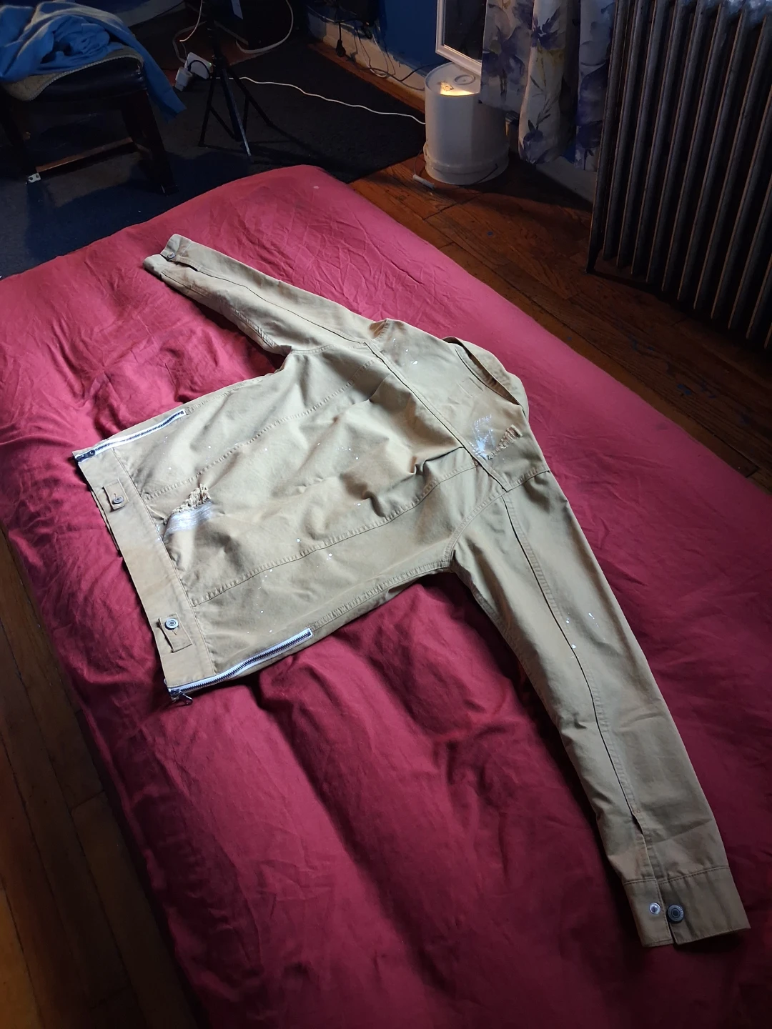 Distressed Tan Denim Jacket - photo 4