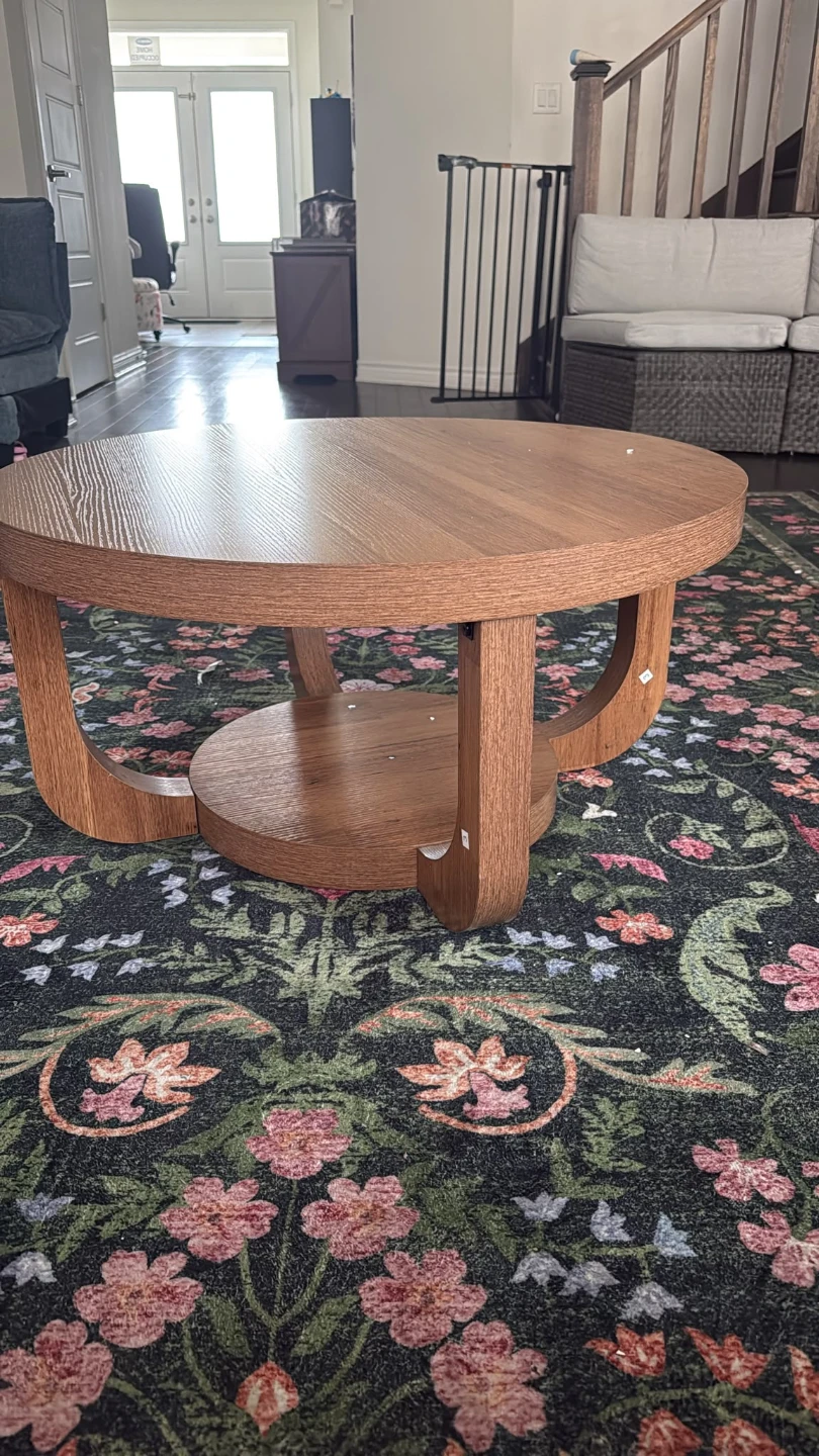 Round Wood Coffee Table - photo 3