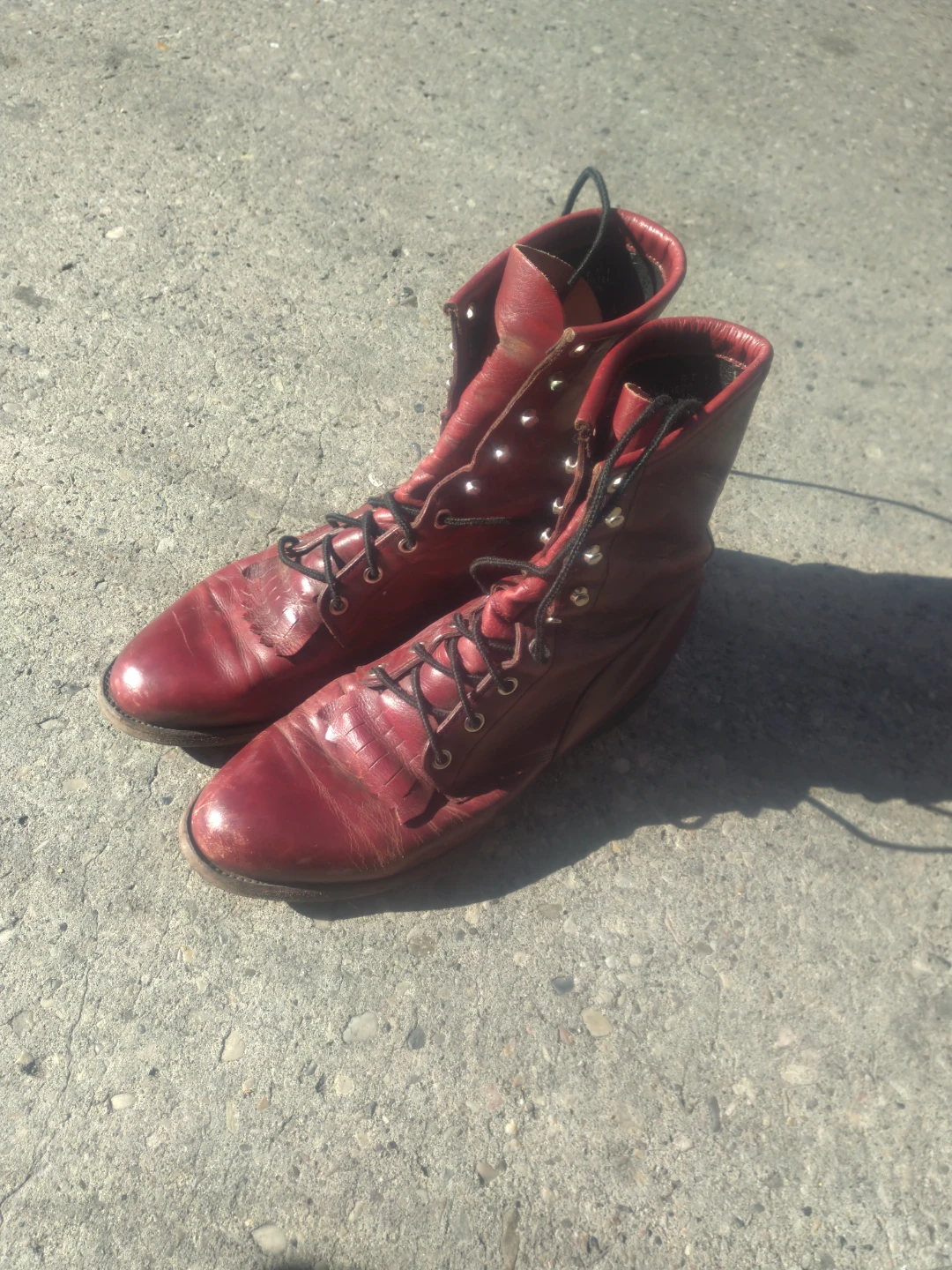 Red Leather Riding Boots