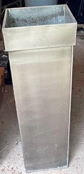 Tall Galvanized Metal Planter