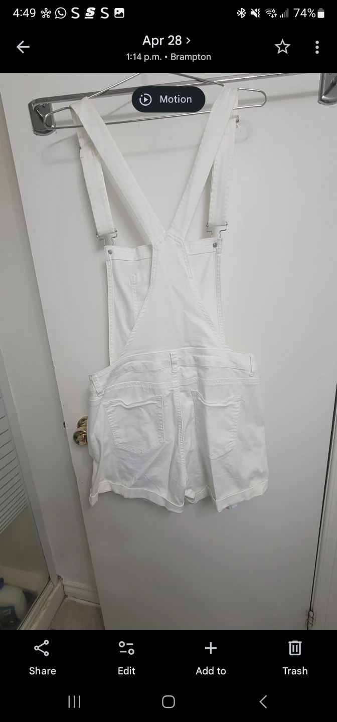 Wax Jean White Denim Short Overalls - photo 2