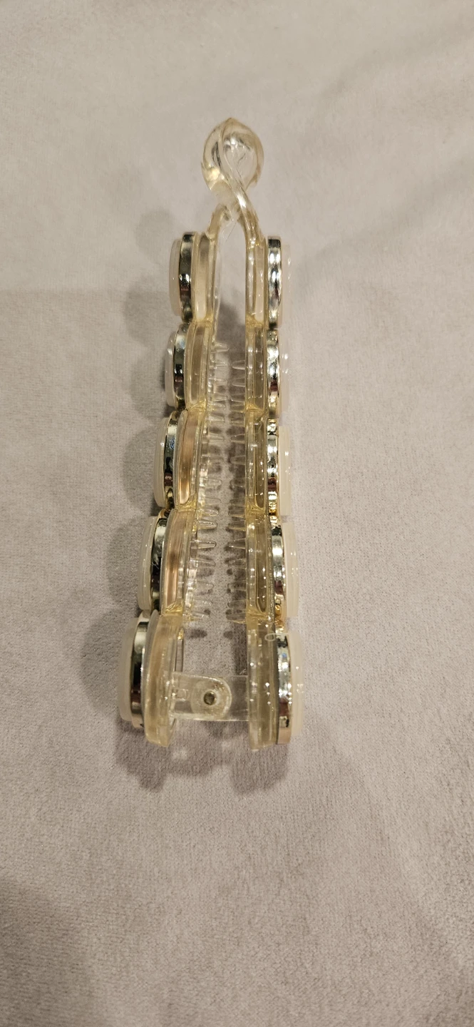 Clear and White Pearl Banana Hair Clip - photo 2