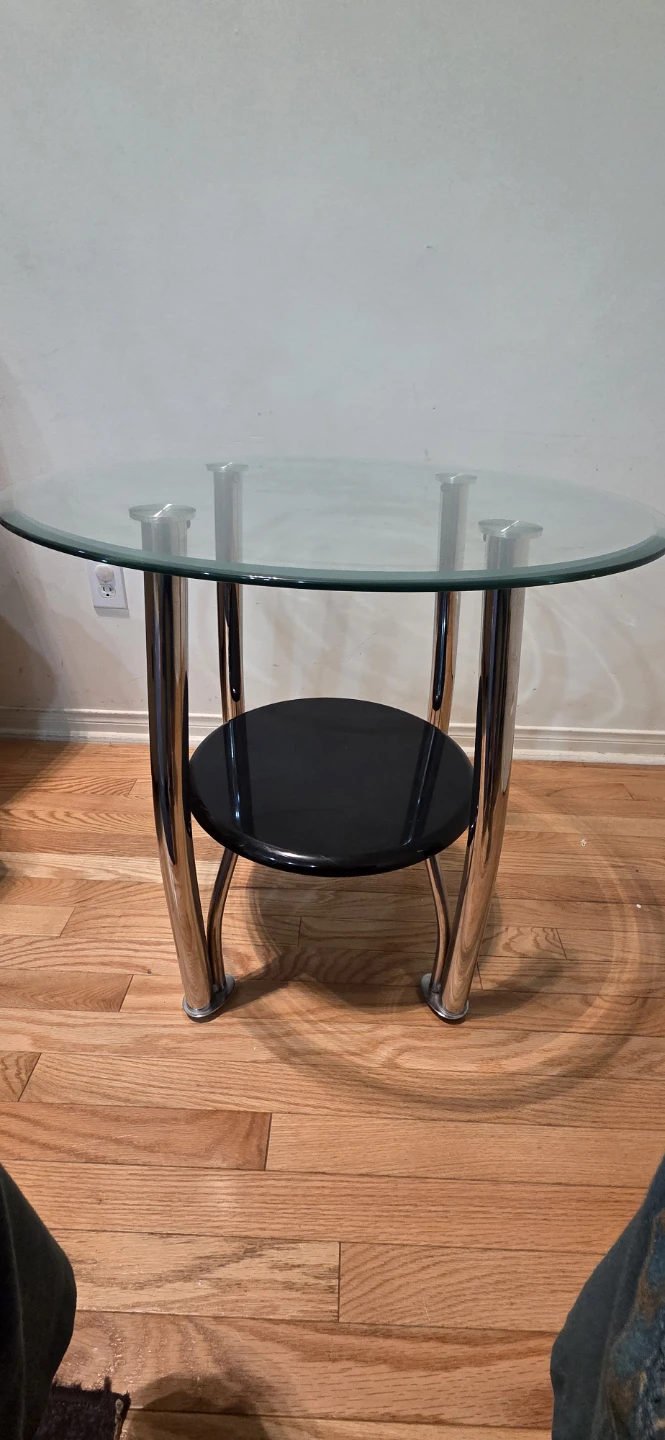 Oval Glass and Black Coffee Table 3 set $50