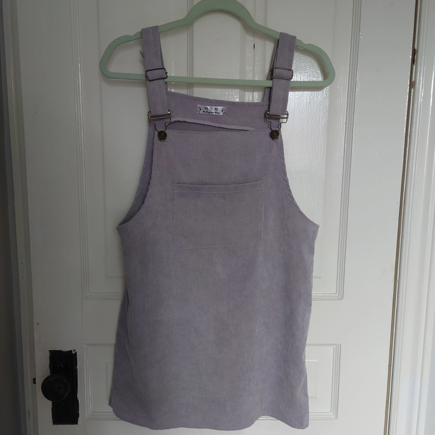 Lilac-Grey Corduroy Overall Dress
