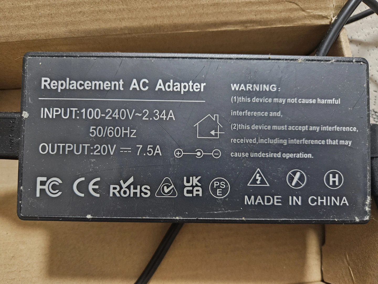 (NEW) Replacement 150W AC Adapter 20V 7.5A