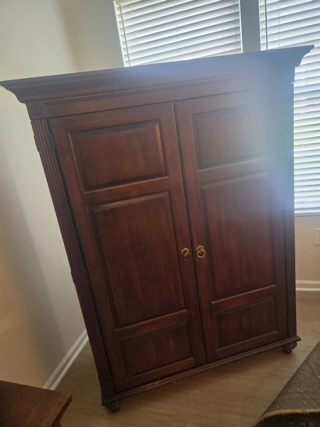 Large Wood Media Armoire
